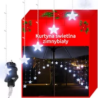 Oświetlenie świąteczne - Wiszące Gwiazdy Kurtyna Lampki Choinkowe 136 LED k ISO TRADE - miniaturka - grafika 1