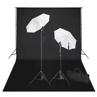 Lampy studyjne - vidaXL Zestaw studio: czarne to 600x300 i owietlenie - miniaturka - grafika 1