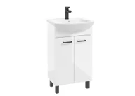 Szafki łazienkowe - Szafka łazienkowa z umywalką Defra Novelty 50 cm biały połysk 207-D-05008+1560 - miniaturka - grafika 1