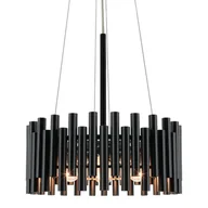 Lampy sufitowe - Okrągła lampa wisząca NARNI 6235/4 BL Elem nad stół czarny - miniaturka - grafika 1