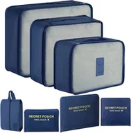 Akcesoria podróżnicze - ZESTAW 7x ORGANIZER DO WALIZKI DO BAGAŻU RÓŻNE ROZMIARY UMI GRANATOWY - miniaturka - grafika 1