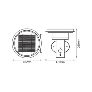 OSRAM Kinkiet LED ENDURA STYLE SOLAR DOUBLE CIRCLE czarny DOUBLE, możliwość ściemniania, czarny, stal szlachetna, nowoczesny - Lampy ogrodowe - miniaturka - grafika 1