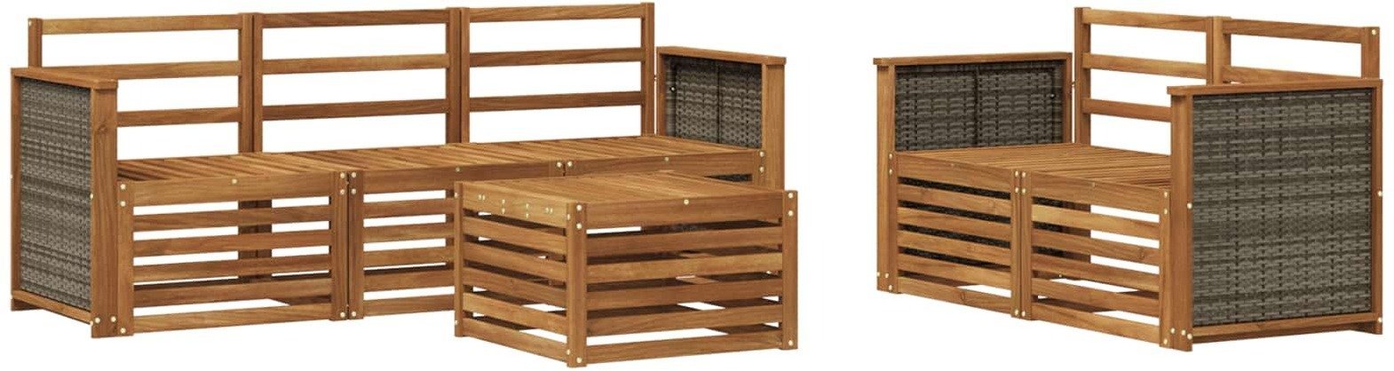 vidaXL Zestawy sof 6 pcs Lite Drewno Akacji