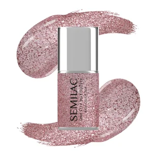 Semilac Lakier hybrydowy One Step Glossy, S250 Glitter Pink - Lakiery hybrydowe - miniaturka - grafika 1