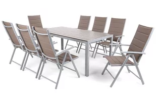 Meble ogrodowe aluminiowe Ibiza 185 cm Silver / Taupe 8+1 - Meble ogrodowe - miniaturka - grafika 2
