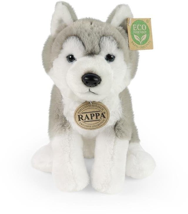 MASKOTKA PLUSZOWA PIES HUSKY REALISTYCZNY, ECO Piesek Haski, Pluszak 23 cm