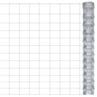 VIDAXL Siatka ogrodzeniowa, galwanizowana stal, 50x12,5 m, srebrna - Ogrodzenia - miniaturka - grafika 1