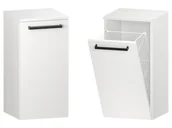 Szafki łazienkowe - Słupek Łazienkowy ATH 35 cm K - Biały Mat - Uchwyty Czarne Matowe - miniaturka - grafika 1