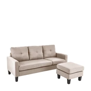 Sofa z Podnóżkiem Gerson Beżowy Halmar - Sofy i kanapy - miniaturka - grafika 1