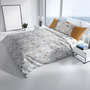 Pościel świąteczna Carbotex, 100% bawełny, 140x200 +70x90cm, świąteczny las - Pościel - miniaturka - grafika 1