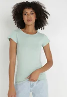 Koszulki i topy damskie - Miętowy T-shirt Gathanthei - miniaturka - grafika 1