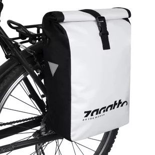 Zagatto, Torba Rowerowa Sakwa Na Bagażnik Boczna 21L Biała - Sakwy rowerowe - miniaturka - grafika 1
