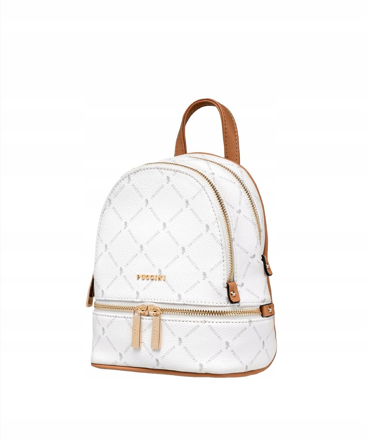 Plecak Damski Mały Miejski Monogram Puccini Biały BLXP0043P-0