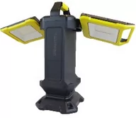 Lampy pozostałe - Naświetlacz LED przenośny z rączką 50W (2x25W) b.zimna 6500K 4000lm HERKULES obudowa czarna/żółty, obrotowe główki, stopniowe włączanie IP54 GERMINA - miniaturka - grafika 1