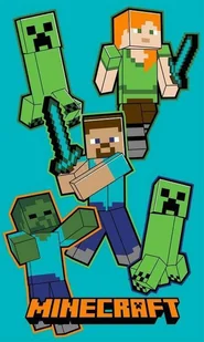 Ręcznik do przedszkola 30x50 Minecraft Crawler niebieski dziecięcy bawełniany - Okrycia kąpielowe dla dzieci - miniaturka - grafika 1
