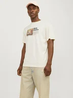 Koszulki męskie - Jack & Jones Koszulka w kolorze kremowym - miniaturka - grafika 1