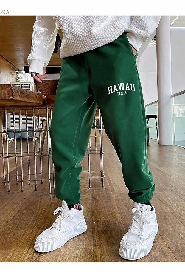 ZIELONE DRESOWE SPODNIE HAFT SPORTOWE OVERSIZE M 5IA
