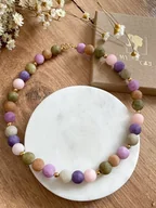 Naszyjniki - Naszyjnik z jadeitu kolorowy matowy pastelowy - miniaturka - grafika 1