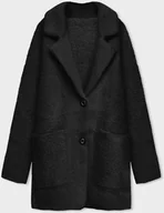 Swetry damskie - KRÓTKA WEŁNIANA NARZUTKA ALPAKA CZARNA (7108-1) - MADE IN ITALY - miniaturka - grafika 1