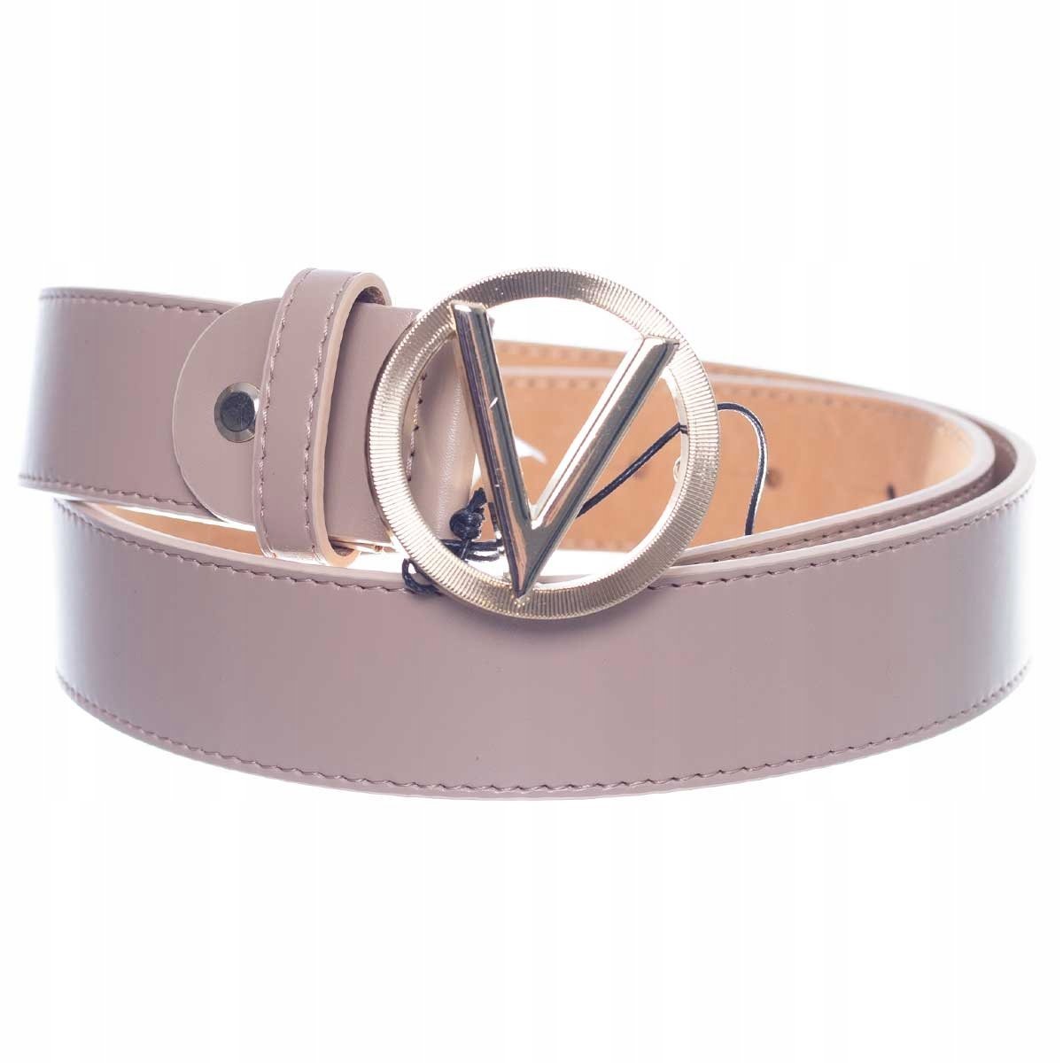VALENTINO PASEK DAMSKI HAMPTON PLAQUE BUCKLE BELT BEŻOWY r.M