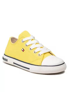 Buty dla chłopców - Trampki Low Cut Lace-Up Sneaker T3X4-32207-0890 M Żółty - Tommy Hilfiger - grafika 1