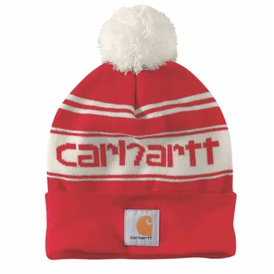Czapka zimowa z pomponem Carhartt Knit Pom-Pom Cuffed Logo Beanie - Czapki damskie - miniaturka - grafika 1