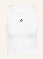 Bluzki damskie - Adidas Originals Krótki Top Essentials Rib weiss - adidas Originals - miniaturka - grafika 1