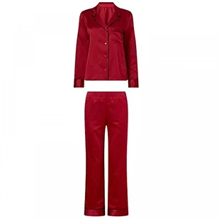 Calvin Klein Damskie spodnie zestaw piżama L/S, Czerwony dywan, L - Spodnie damskie - miniaturka - grafika 1
