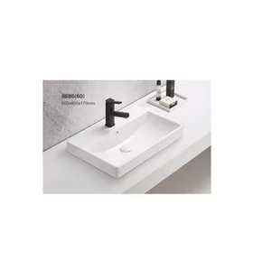 UN-RITA-GW-60 Umywalka/Washabsin/Biały Połysk/Glossy White 60 cm - Meble łazienkowe - miniaturka - grafika 1