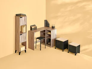 Regał z 2 szafkami i 2 półkami Ceda natu - Półki do salonu - miniaturka - grafika 3