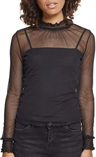 Urban Classics Damska koszulka z długim rękawem z podwójnej warstwy siateczki, rozmiar L/S, czarny (Black 00007), XL - Koszulki i topy damskie - miniaturka - grafika 1