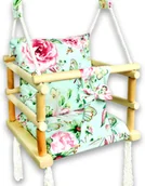 Leżaczki i huśtawki - Miętowa huśtawka rosnąca dla dzieci w kwiaty Z1-E85 - miniaturka - grafika 1