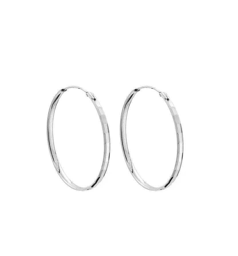 Srebrne kolczyki okrągłe diamentowane koła 4,5 cm