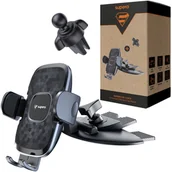 Uchwyty samochodowe do telefonów - Uchwyt na telefon do slotu CD / kratki Supero, czarny - miniaturka - grafika 1