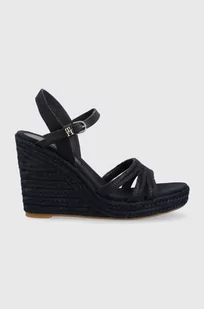 Tommy Hilfiger sandały ESSENTIAL BASIC WEDGE SANDAL damskie kolor granatowy na koturnie FW0FW07220 - Sandały damskie - miniaturka - grafika 1