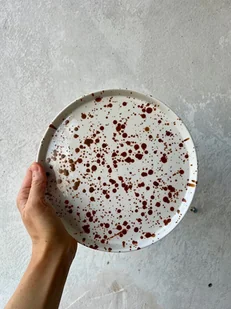 Talerz porcelanowy nakrapiany brązowy MARE / 21 cm - Tace i patery - miniaturka - grafika 1