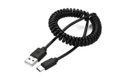 Kable komputerowe i do monitorów - GEMBIRD Kabel spirala USB 2.0 AM-USB Type-C 1.8m czarny - miniaturka - grafika 1