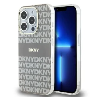 Etui DKNY IML Mono & Stripe MagSafe na iPhone 15 Pro Max - beżowe - Etui i futerały do telefonów - miniaturka - grafika 1
