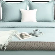 Pościel - Zielona Szałwiowa Pościel Ruffy 100% Bawełna 160x200 +2 Poszewki z Falbanką - miniaturka - grafika 1