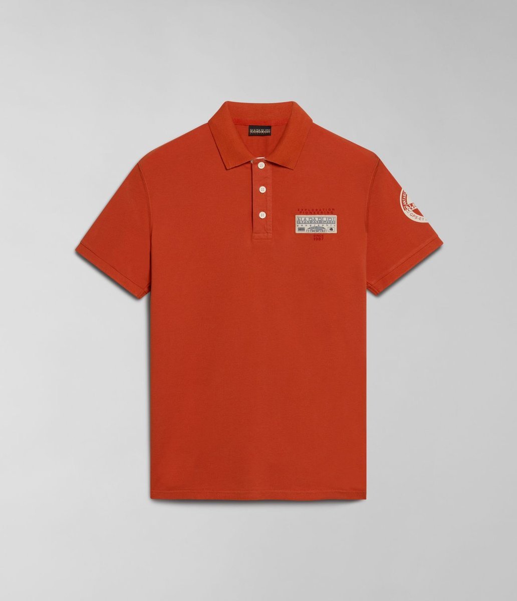 polo uomo napapijri e-amundsen np0a4h6a a621 orange burnt