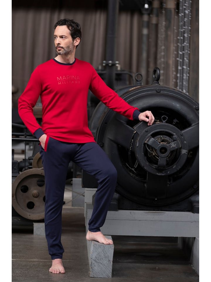 maryplaid Piżama w kolorze czerwono-granatowym