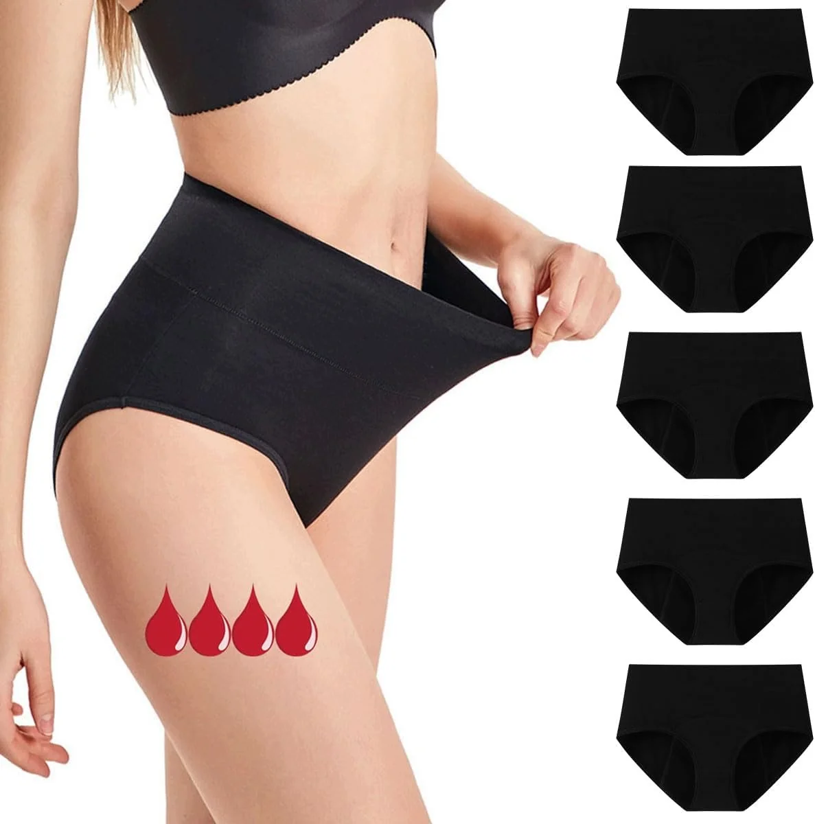 Majtki menstruacyjne chłonne nieprzemakalne dla kobiet rozmiar L