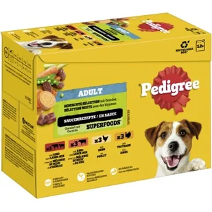 Pedigree mokra karma dla psa dorosłego, multipak, mieszana selekcja z warzywami, w sosie 12x100 g - Mokra karma dla psów - miniaturka - grafika 1