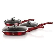 Zestawy garnków i patelni - Zestaw patelni Berlinger Haus Metallic Line Burgundy Edition, burgundowy, 20 cm, 24 cm, 28 cm, 3 elementy, BH/6189 - miniaturka - grafika 1