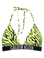 Stroje kąpielowe - Calvin Klein Damski stanik bikini - trójkątny - usztywniany Kobiety żółty|czarny|zielony wzorzysty, S - miniaturka - grafika 1