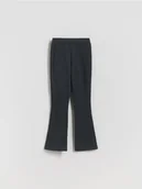 Spodnie i spodenki dla dziewczynek - Reserved - Ocieplane spodnie flare - ciemnoszary - miniaturka - grafika 1