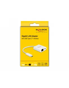 DeLOCK USB-C adapter> Gigabit LAN + PW - LAN 10/100/1000 Mbps with Power Delivery 65402 - Części i akcesoria do laptopów - miniaturka - grafika 1