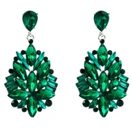 Kolczyki - Kolczyki Zielone Efektowne Błyszczące Duże Wiszące Xxl - miniaturka - grafika 1
