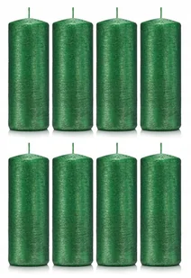 Świece ozdobne zielone walec kokon 10/4 zestaw 8 - Świece - miniaturka - grafika 1