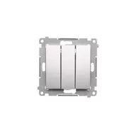Wyłączniki światła i elektryczne - Kontakt KONTAKT_SIMON Przycisk zwierny potrójny SIMON 54 Srebrny DP31.01/43 - miniaturka - grafika 1